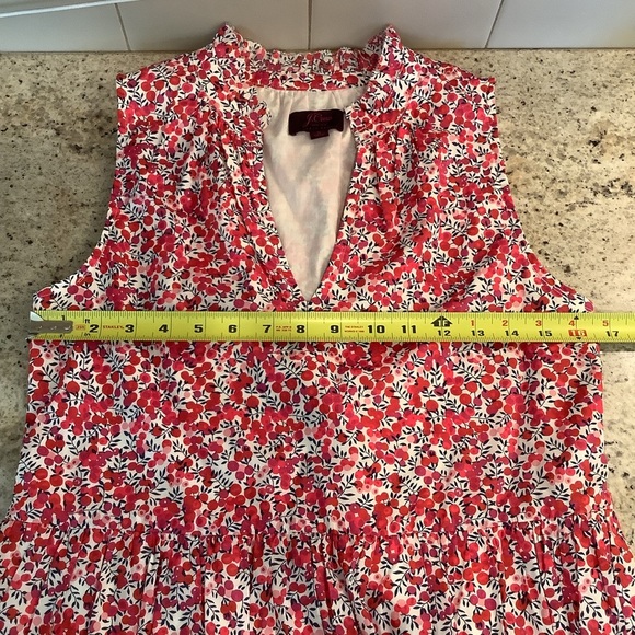 J. Crew x Liberty Fabric Red, Pink and White Sleeveless Dress Size Small - Picture 4 of 11